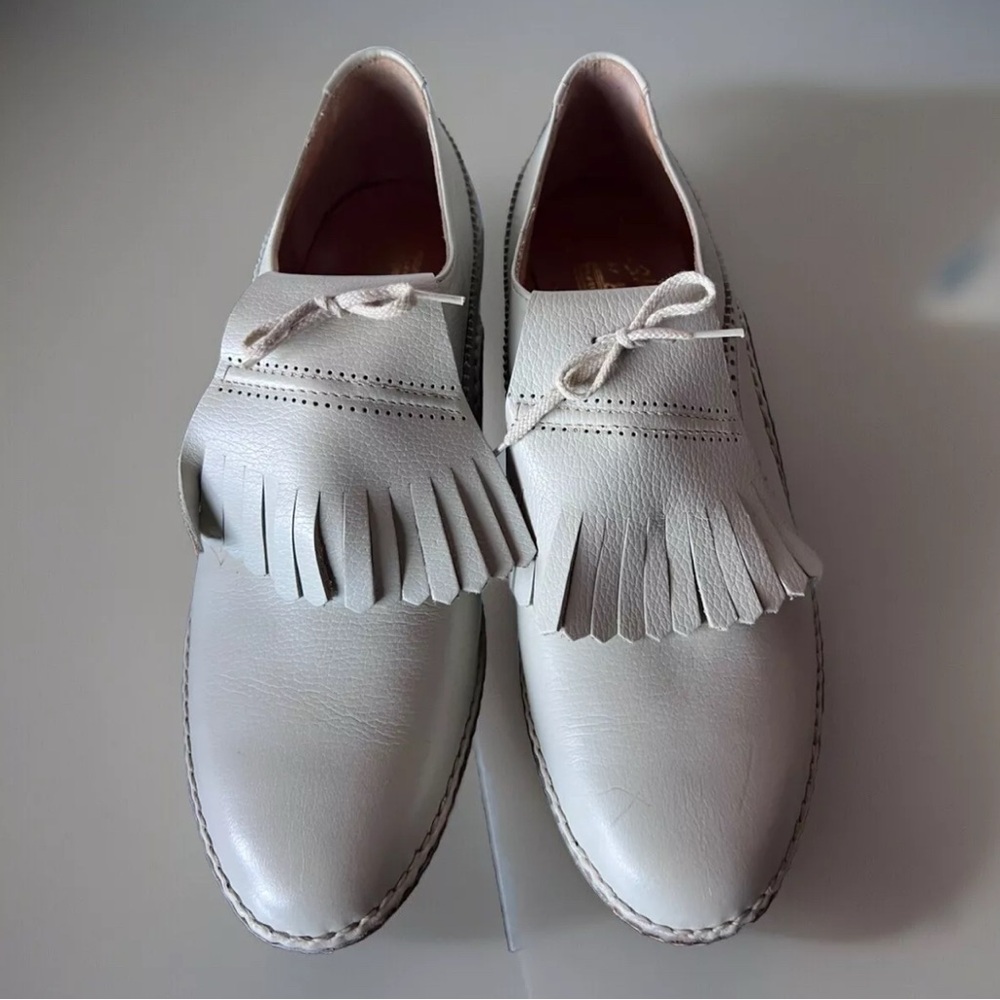 Vintage Pro-Shu Golf Shoes Unworn Embossed Leather 7A Italy Molded Howard & Foca